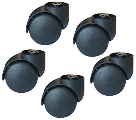 SSNG Rodless Bürostuhlrollen,Hartbodenrollen,50 mm Möbelrolle,Lenkrollen Ersatzrollen,Lochdurchmesser 8mm, für inderbetten, Drehstühlen, Blumenständern, Schuhständern(Black)