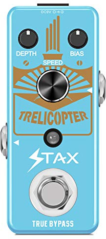 Stax Pedal de trémolo para guitarra eléctrica con modos de velocidad/bais/profundidad, tamaño mini, True Bypass