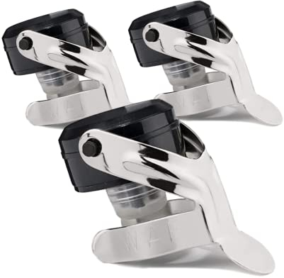 3 pezzi per confezione - Stopper Waf, Tappo Waf, Tappi Waf, Tappo per Vino, Prosecco, Spumante, Champagne, Supertappo Universale Brevettato, Colore Nero e Cromato, Tenuta 6 ATM - Brevetti Waf