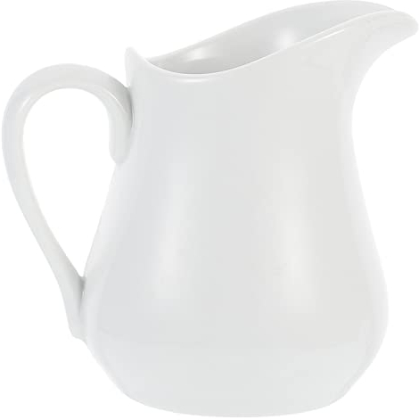 TOPBATHY Petit Pot à crème en céramique de 250 ML avec poignée et Bec verseur, Mini pichet à Sauce Blanche avec Bec verseur pour Sauce au Lait, thé, Miel