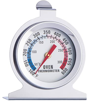 JZK Thermomètre de four à cadran en acier inoxydable pour four à ventilateur/aga/gaz - Moniteur de température du four à gaz - Jauge de température du four à gaz - Thermostat de four de rechange