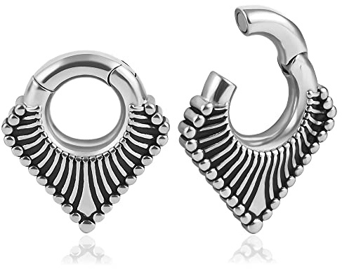 Vankula Orecchini Pesi Pendenti Flesh Tunnel Pesi Tondi Orecchini a Cerchio in Acciaio Inox per Uomo Donna Piercing all'orecchio Gioielli Estesi 4mm 6mm 8mm, Metallo