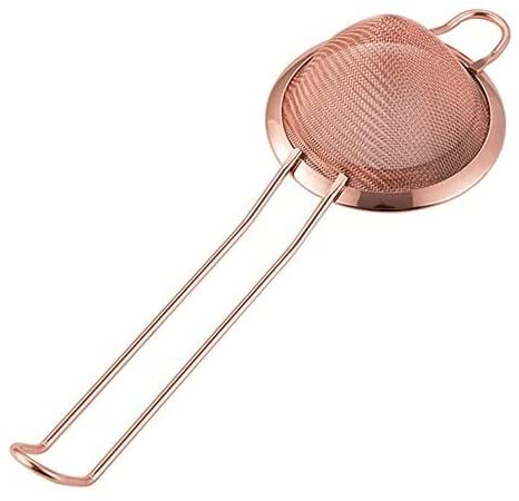 Passoire Chinois Fine Conique Acier Inoxydable Mailles Fines Bar Restaurant Cuisine Filtration Pulpe Pépins Saupoudrage Cacao Tamis Cocktails Ø7.5cm (Cuivre)
