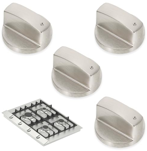 XPOOP 4 Pcs Metall Gasherd Drehknöpfe, 6 mm Drehknopf Herd, Gasherd Knöpfe, Geeignet für Die Küche und Das Esszimmer zu Hause, Passend für 6 mm Achsbohrung