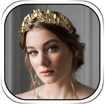 Handcess Couronne de mariée en forme de feuille, diadème de déesse grecque, serre-tête, pièce de tête en feuilles, parure pour mariage pour femmes, taille unique, Plastique, Pas de gemme