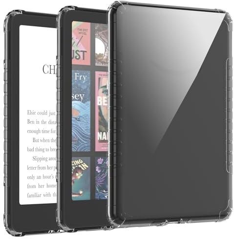 TQQ Hülle für 7 Kindle Paperwhite (12. Generation - 2024) und Kindle Colorsoft Signature Edition, Ultraweiche, Flexible, Transparente TPU-Haut-Schutzhülle für Kindle Paperwhite 2024