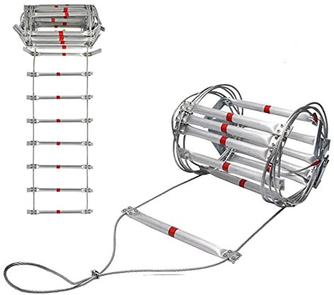 LUMSGN Échelle de Corde, échelle de sécurité, échelle de Secours en Cas d'incendie, échelle de Corde antidérapante et résistante aux Flammes, échelle de sécurité Souple en Corde / 20 m / 65,6 pi