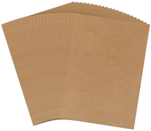 100 Sheets Brown Card, 250gsm Kraft Paper Thick Kraft Card Stock Brown Craft Paper for Cards Making, Scrapbook, Invitations, Printing & DIY Crafts