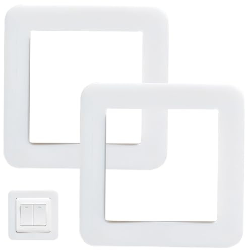 Light Switch Surround, Self Adhesive Light Switch Cover Plates, White 2Pcs