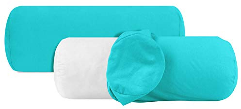 npluseins 2er Pack Baumwoll Kissenbezug - Jersey - viele Farben 1331.1812, ca. 40 x 15 cm, türkis