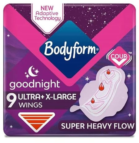 Bodyform Ultra Goodnight Extra Large Sanitary Towels with Wings 27 Pads 3 X 9
