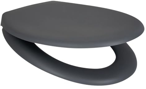 MATT Soft Close Toilet Seat Quick Release Top Bottom Fix (Grey)