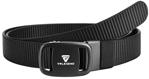 VRLEGEND Ceinture Automatique Homme Femme Ceintures Tactique Militaire Nylon 110-180cm Réglable à Cliquet Boucle (150cm, Noir)