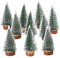 10 Pezzi Miniatura Albero di Natale Mini Sisal Snow Frost Trees Albero di Natale in Miniatura Mini Alberi di Natale con Basi Legno per Decorazioni Natale/Tavolo/Stanza,DIY,Modello Micro Landscape 10cm
