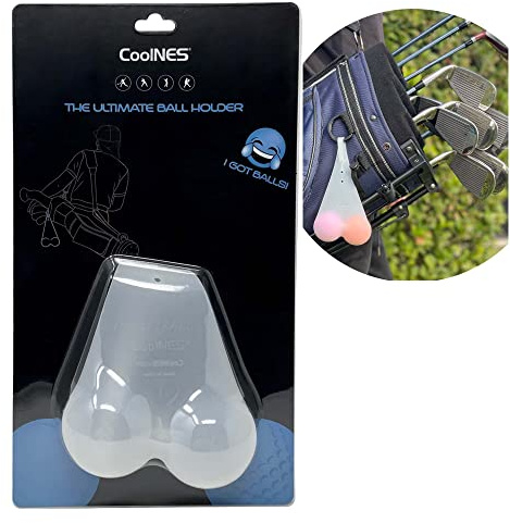 CoolNES Silicone Funny Ball Holder Pouch Sack - Golf - Pickleball - Tennis - Baseball - Gag Gift Innovative Souvenirs Club Storage (Golf)