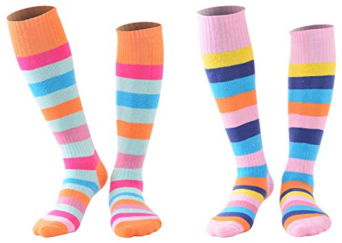 Skisocken Damen Warm Kinder Thermo, Sport Kompressionssocken Damen Und Kinder, Thermo Kniestrümpfe Damen Winter Kinder, Lange Socken Damen Winter, Fußball Socken Lang Kinder, Für Skifahren(37-40, A)