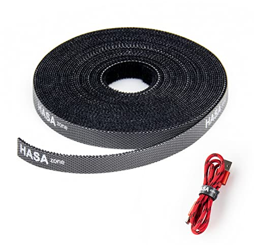 HASA zone 10 M × 10 MM Bridas para Cables, 1 Rollo Bridas Negras Nylon, DIY Longitudes Recoge Cables, Bridas Cables para Organizador de Cables