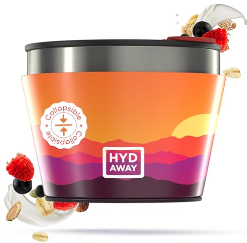 HYDAWAY 1.5-Cup Collapsible Insulated Bowl with Lid - BPA-Free, Leak-Resistant, and Ultra-Compact for Travel, Camping & Everyday Meals