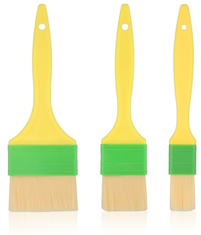 3 Pezzi Pennello per Pasticceria, 3 Dimensioni Spazzola per Barbecue Facili da Tenere e Appendere Set di Pennelli da Cucina Pennello per Alimenti per Olio Per Uova Burro Marinata Spalmabile