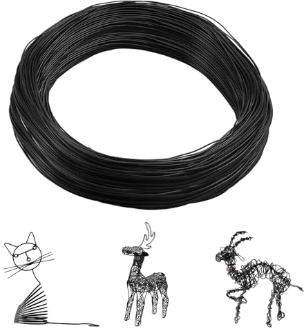 50m Basteldraht Schwarz, 1mm Aluminiumdraht, Draht Schwarz, Basteldraht Aluminiumdraht Zum, Für Schmuckarbeiten, Modelle, Skulpturen, Formgebung, Flexibel Und Biegsam, Einfach Und Leicht Zu Bedienen