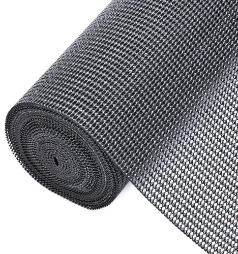 GIOPACO X-Large Non-Slip Waterproof Shelf Liners, 40cm x600cm, Dark Grey