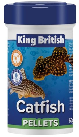King British – Pellets para Bagres 60g: Alimento Completo hundible con multivitaminas para bagres y Otros Peces Tropicales de Fondo