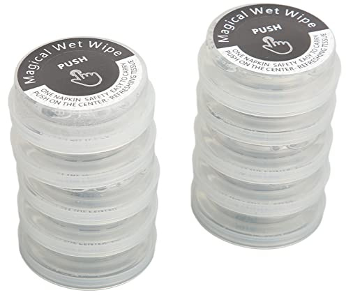 Lot de 10 lingettes humides à pression, lingettes humides, jetables, serviettes pour le visage comprimées pour les voyages en plein air