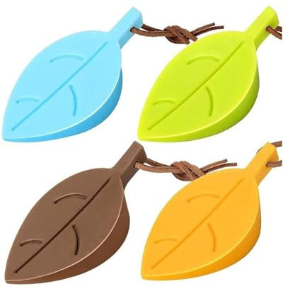 TOZBLEU Fermaporte,4 pezzi fermaporta in silicone,fermi cuneo porta decorativo in silicone a forma di foglia in silicone porta stop con cordino per giardino ufficio casa