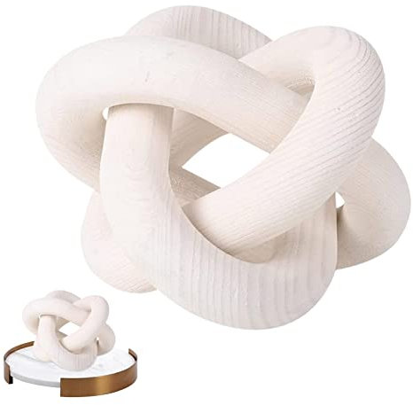 Decorazione con nodi in legno massiccio | Set in catena – ornamento per la fattoria, bohémien, stile country, collana decorativa intagliata a mano per soggiorno, ufficio, caffè