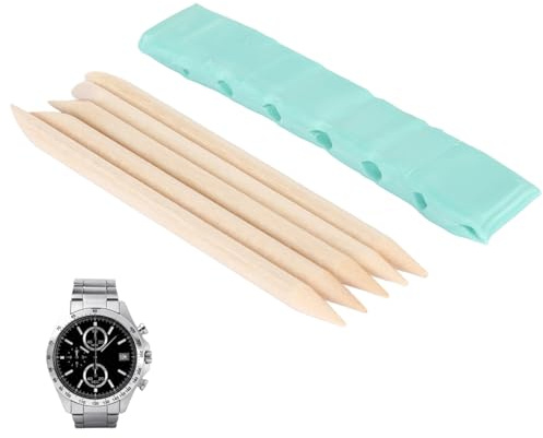 Watch Cleaning Putty, Watchmaking Cleaning Putty Wristwatch Movement Repairing, Watch Cleaning Putty with 5 Wooden Sticks