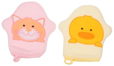 SUPVOX Serviette de Bain pour Bébé en Coton Doux 2 Pièces Forme Étoile Cartoon Légère et Portable Petit Anneau pour Maison et Voyage D'affaires Couleur Aléatoire