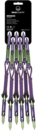 Wild Country Session Quickdraw Set 6x12cm Grün-Lila - Ultraleichtes Robustes Express-Set, 6-er Set, Größe 12 cm - Farbe