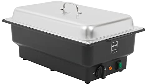 METRO Professional Chafing Dish GCD1009, plástico/Acero Inoxidable, 34.7 x 58 x 25.4 cm, 900W, 2,8 L, Rango de Temperatura: 30 ° C a 90°C, Negro