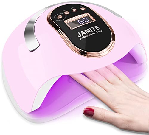 ROEXUN 168W Nageltrockner, UV LED LED Lampe für Nägel, Nagellampe mit 4 Timern, 36 UV Lampe Nagellack Trockner, abnehmbarer Magnetfuß, für alle Gele geeignet, Rosa