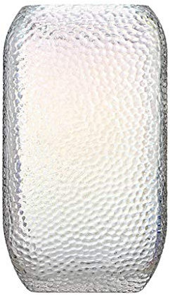 Florero de Jarrón Decor Transparente tarro de cristal del florero colorido Aurora Borealis florero claro martillado vidrio secos floral Botella Disposición Living Room Decor Tiesto floreros, 7,7 '' H
