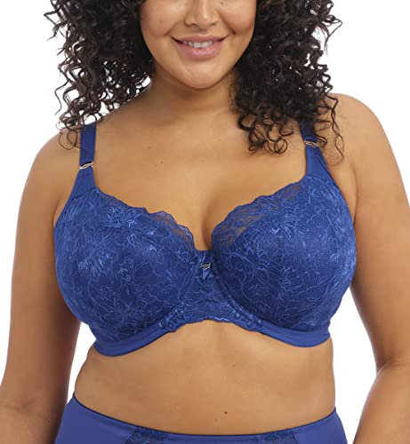Elomi Women's Brianna Underwire Padded Half-Cup Bra Demi, Lapis, 40FF US