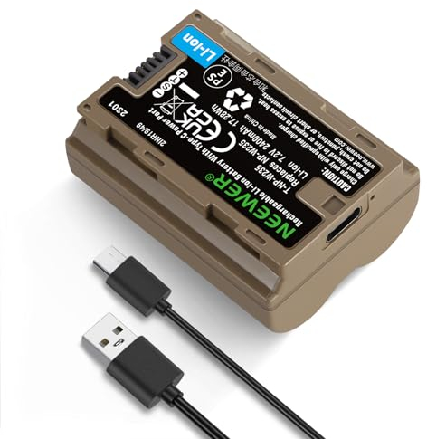 NEEWER NP-W235 Ersatzakku für Kamera, wiederaufladbar, 2400 mAh, mit Kabel, 2,3 h, USB Typ C, Schnellladung, kompatibel mit FUJIFILM X-T5 X-T4 X-S20 X-H2S X-H2 GFX50S II GFX100S VG-XT4 Akku