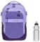 Bestway 2 Teile Set Schulrucksack Packer Jungen Mädchen Rucksack Schultasche 40177 + Trinkflasche (Pastell Lila 1800)