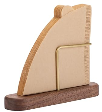 VANDROOP Coffee Filter Holder, Cone Coffee Filter Holder Storage, Coffee Filter Stand for Coffee Filters Size #01 and #02 (Walnut)