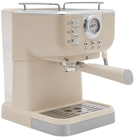 Qussse Espressomaschine 20 Bar, Espresso Siebträgermaschine Kaffeemaschine mit Milchaufschäumer 1,5L Mini-Espressomaschine für Mokka, Latte, Caramel Macchiato, Cappuccino