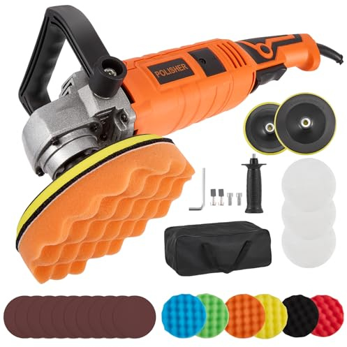 Haedswer Polisseuse Voiture, 1580W Machine à Polir, 7 Vitesses Variables de 500 à 3300 tr/min, Lustreuse Voiture électrique, Kit de Détail de Voiture pour Détails Voiture, Polissage, Cirage