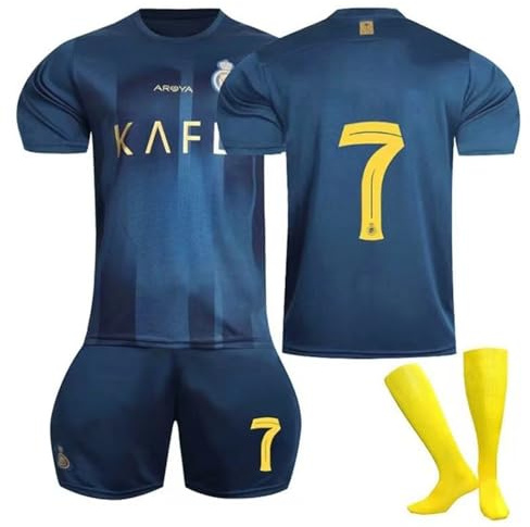 ZGHQHCDRH Conjunto Camiseta De Fútbol, No.7 Conjunto de Fútbol para Niños, con Camiseta, Pantalones Cortos y Calcetines, Tamaño: 26 (Altura:140-150 CM, Verde)