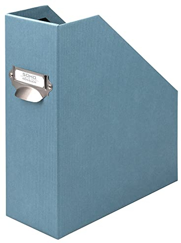 Rössler Papier 1318452151 - S.O.H.O. Porte-revues pour DIN A4, avec poignée et étiquette inscriptible, 11,5 x 26 x 31,5 cm, Denim, 1 pièce