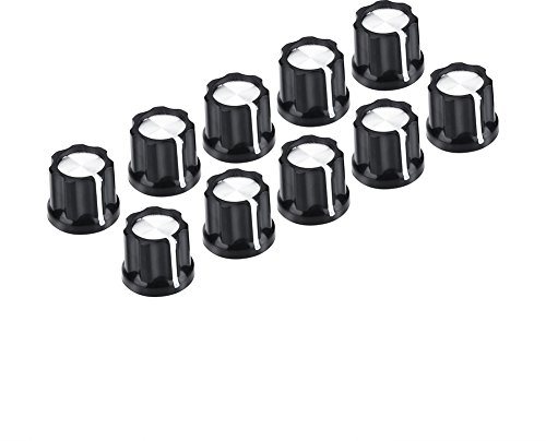 Tbest 10 stück Volume knöpfe,Volume Knob Gitarre Knob Potiknopf Lautstärkeregler, Gitarre Bass Volume Tone Knöpfe Potentiometer Lautstärkeregler Knöpfe s für D Shaped Shaft