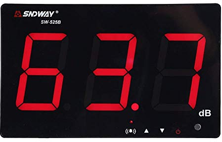 Medidor De Nivel De Sonido, Pantalla Lcd De 9.6 Pulgadas Medidor De Ruido Decibel Con Registrador De Datos Y Alarma Negro