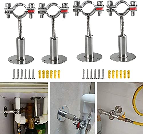 4Pcs Ajustable Tubo Soporte Abrazaderas De Pipa, 304 Acero Inoxidable Abrazadera Del Soporte, Fuerte Y Estable Para Un DiáMetro De 19-22 MM, Ideal Para La FijacióN De TuberíAs, Tubos O Barras, Etc.