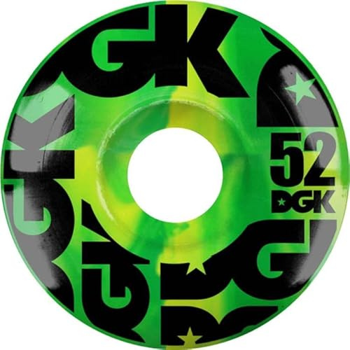 DGK Skateboards Swirl Formula - Ruote per skateboard 101A, 52 mm, colore: Verde