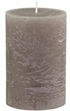 Chic Antique Macon rustikt blockljus i olika färger och storlekar, ljus, antik, nya, altarljus, 100 % paraffin, lång brinntid (linne, 15 x 10 cm)