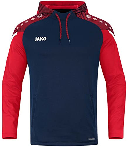 JAKO Herren Kapuzensweatshirt Performance, Marine/Rot, L