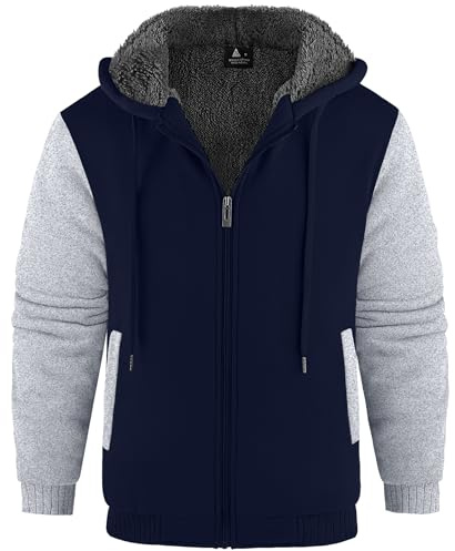 JACKETOWN Felpa con Cappuccio da Uomo Thickened Hoodie Giacca Invernale in Pile Calda